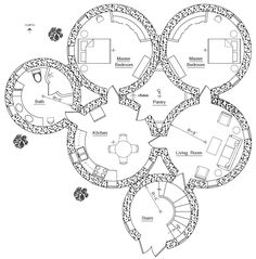 the floor plan for a circular house