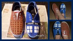 Doctor Who Shoes Tutorial! Doctor Who Shoes, Doctor Who Crafts, Diy Doctor, Zipper Bracelet, Diy Outfits, Nerd Crafts, Doctor Outfit, The Tardis, Geek Crafts