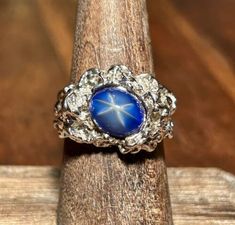 18k HGE Uncas Ring Simulated Star Sapphire Vintage Retro Fashion Jewelry Signed  | eBay Vintage Retro Fashion, Antique Jewelry Rings, Star Sapphire, Plated Ring, Vintage Watches, White Vintage, Antique Jewelry, Hallmark, Vintage Antiques