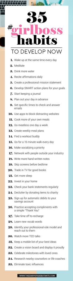 These 35 habits of insanely successful women will help you improve time management, create productive morning routines, and give you the confidence boost you need to succeed as a female in business | life tips for aspiring female entrepreneurs | This Is Your Your: 35 Habits of Successful Women to Develop This Year by former actuary and southern lifestyle blogger Stephanie Ziajka from Diary of a Debutante #girlboss #careertips #business Habits Of Successful Women, Michelada, Productive Morning, Trening Fitness, Vie Motivation, Successful Women