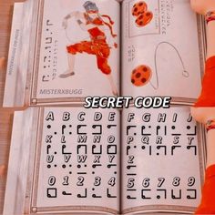 an open book with the words secret code on it and pictures of ladybugs