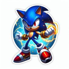 sonic the hedgehog sticker on a white background