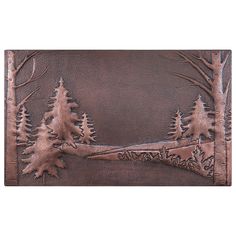 a brown wallet with trees on it