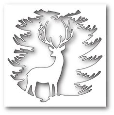 a deer with antlers on it's head is shown in the shape of a circle