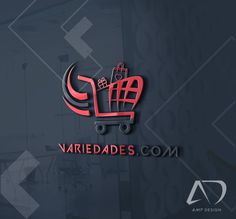 the logo for variedadess com is shown on a dark background with red accents