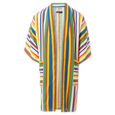 Silk Midi Kimono – Studio One Eighty Nine Comfortable Vacation Outfits, Ceremonial Clothing, Accra Ghana, Male Kimono, Social Enterprise, Accra, Stripe Silk, Rainbow Print, Batik Fabric