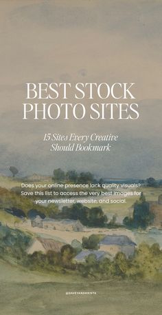 the cover of best stock photo sites, which includes watercolors and pastel