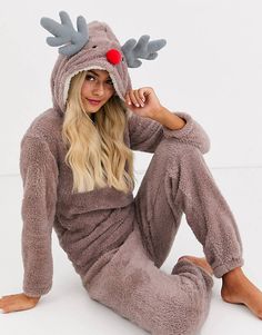 Reindeer Pajamas, Bridget Satterlee, Animal Print Leggings, Animal Print Shirts, Winter Pajamas, Striped Long Sleeve Tee