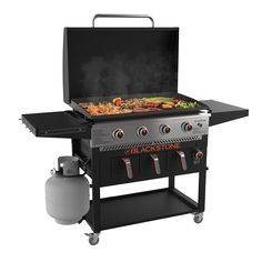 a bbq grill with two burners on it