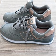 New Balance Metallic 574 Sneakers | Modish and Main... Just copped these and I'm in LOVE!!!!!!! Grey New Balance, Sneaker Outfits, Sneakers Outfit, New Balance Shoes, Anton, Sneaker Head