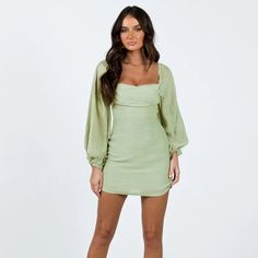 Princess Polly Warra Mini Dress In Sage. Long Sleeve, Back Zipper Closure. Long Sleeve Brunch Dress, Long Sleeve Fancy Mini Dresses, Green Banquet Dress, Long Sleeve Dress Semi Formal, Mid Size Hoco Dress, High School Homecoming Dresses Long Sleeve, Sage Dresses Short, Sage Green Mini Dresses, Short Green Homecoming Dresses