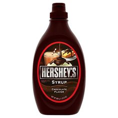 hershey's syrup is shown on a white background