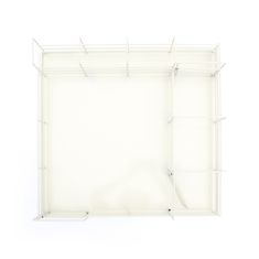 an empty white shelf on a white background