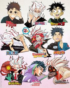 an image of anime characters with different expressions