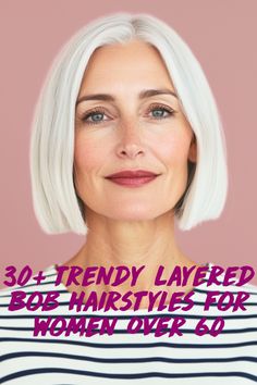 Discover how to achieve controlled bounce with layered bob hairstyles for women over 60! Picture a longer bob with layers that add volume and bounce to your hair. The Long Layered Bob is a graceful style that gives your hair a lively, flowing look, perfect for any occasion. Layered Bob No Bangs, Heavily Layered Bob, Layered Chin Length Bob With Bangs, Layered Bob For Thick Hair, Chin Length Layered Bob, Layered Bob With Fringe Over 50, Women’s Layered Bob, Angled Bob With Layers, One Length Bobs