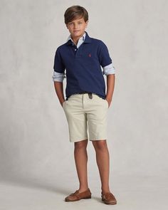 Polo Ralph Lauren Boys' Straight Fit Stretch Twill Shorts - Big Kid Boys Dressy Outfits, Boys Chinos, Polo Ralph Lauren Shorts