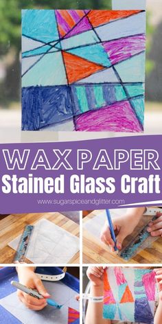 Elementary School Winter Crafts, Wax Paper Crafts, Fun Paper Crafts, Messy Crafts, Diy Suncatchers, Suncatcher Craft, Camp Crafts, Glass Art Projects, Crafts For Seniors