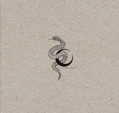 a black and white drawing of a snake