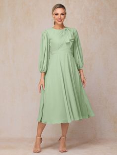 Dusty_Sage Detachable Dress, Mother Of The Bride Dresses Vintage, Wedding Guest Dresses Long, Dress Dusty, Wedding Guest Dresses, Sleeves Dress, Tea Length Dresses, Mother Of The Bride Dress, Versatile Dresses