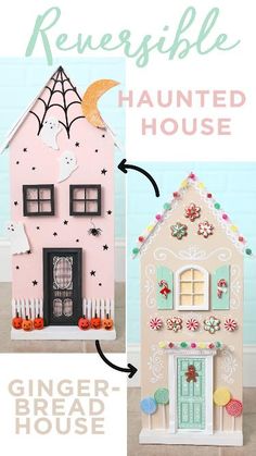 a gingerbread house is shown with instructions to make it look like the real thing