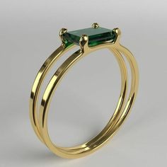 Gold Rings Jewelry, Gold Ring Designs, Double Ring, Gull, Gold Jewelry Fashion, Emerald Ring, Bling Bling, Modern Jewelry, Ring Verlobung