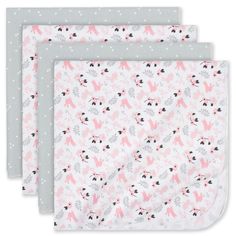 4-Pack Baby Girls Bunnies Flannel Blankets Girls Blankets, Polka Dot Blanket, Polka Dot Theme, Flannel Blankets, Dot Designs, Plush Baby Blankets, Just Born, Grey Bunny, Cozy Flannel