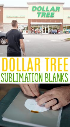 dollar tree sublimation blanks in front of a store