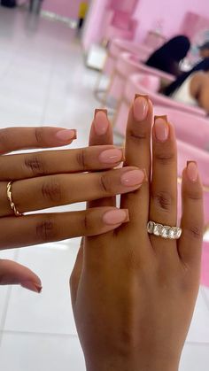 Brown Acrylic Nails, Gel Toe Nails, Acrylic Toe Nails, Simple Gel Nails, Girly Acrylic Nails, French Tip Acrylic Nails, Work Nails, French Acrylic Nails, Short Square Acrylic Nails