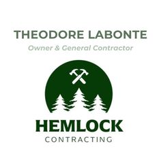 the logo for theodore labore, owner and general contactor hemlock contracting