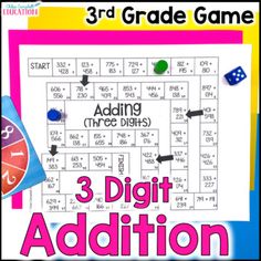 three digit addition game for 3rd grade students