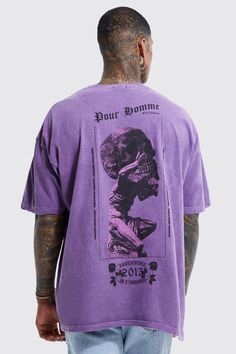 Graphic Oversized Tshirt, Oversized Tshirt Outfit Men, Street Wear Shirt, Oversized Tshirt Outfit, Purple Graphic Tee, Marina City, Boss Fashion, Artistic Clothing, Tee Ideas