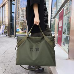 Smarter Shopping, Better Living! Aliexpress.com Military Color, Totes Bag, Handbags Black, Utilitarian Style, Nylon Tote Bags, Nylon Tote, Casual Tote, Black Nylon, Large Tote Bag