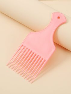 Pink  Collar  Plastic Plain Pick Comb Embellished   Beauty Tools Afro Comb, Hair Tool Set, Afro Pick, Pick Comb, Hair Pick, Beauty Room Design, Brush Hair, Comb Hair, Afro Hair