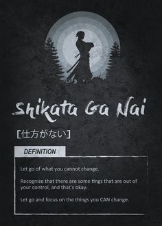 the menu for shikata ga nai, which features an image of a man with