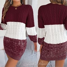 Embrace Cold Weather In Style With Our Cable-Knit Sweater Dress. Its Cozy Knit Fabric And Eye-Catching Color Block Design Combine Comfort And Fashion, Making It The Perfect Go-To For Fall And Winter Outfits. Ships Within 7 To 10 Days Color: Burgundy Cable-Knit Slightly Stretchy Material: 100% Acrylic This Item Size Conversion Chart: Sizes Are In Letters. S - 2/4 M - 6 L - 8/10 Explore Our Collection: Fall Trendy Trending Athleisure Modest Party Attire Necklaces Tops Fedora Hat Winter Gypsy Fleec Trending Athleisure, Fedora Hat Winter, Letters S, Burgundy Sweater Dress, Fall And Winter Outfits, Summer Formal, Cable Knit Sweater Dress, Party Attire, Color Block Design