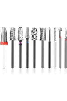 Depvko 10pcs Tungsten Carbide Nail Drill Bits Set 3/32&#39;&#39; Professional: 5 in 1 Carbide Diamond Cuticle Removal Drill Bits Nail Tech for Acrylic Gel Dip Powder Nails for Nail Polish Manicure Pedicure Polish Manicure, Cuticle Remover, Acrylic Gel, Dip Powder Nails, Nail Drill, Tungsten Carbide, Manicure Pedicure, Powder Nails