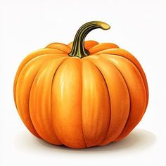 an orange pumpkin sitting on top of a white surface