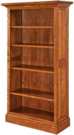 an oak bookcase with three shelves