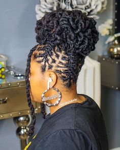 Loc Buns, Dreads Styles For Women, Loc Updo, Dread Head, Locs Styles, Beautiful Locs