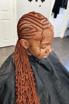 This original hairstyle displays a mix of complicated cornrows on top that easily change into lengthy, coiled braids. The weaving structure features imaginative styles that add an individualized hint, reminding of Snoopy's uniquely playful manner. A fiery reddish color provides an extra degree of flash to the full appearance, - Click to see more of Get Inspired: 25 Funky Snoopy Hairstyles for Every Hair Type! and follow us for more hairstyle ideas. // Photo Credit: Instagram @saigeandbae Weaving Structure, Cornrows Braids, Trendy Hair, Creative Hairstyles, Plaits, Stylish Hair