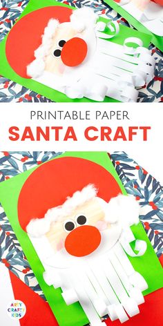 paper santa craft with the words printable paper on it and an image of santa's face