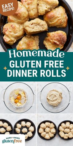 homemade gluten - free dinner rolls are ready to be eaten