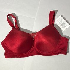 Brand New With Tags Bra By Jolee. Size 38a Adjustable Straps. Red Bra With Medium Bust Support, Elegant Seamless Red Bra, Elegant Red Seamless Bra, Fitted Seamless Red Bra, Red Fitted Seamless Bra, Fitted Red Seamless Bra, Women's Intimates, Adjustable Straps, Bra