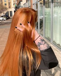 Hair Tinsel Redhead, Ginger Hair Ideas, Red Hair Icon, Dyed Ends Of Hair, Redhead Hair, Strawberry Blonde Hair Color, Hair Color Auburn