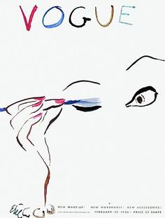 a woman's face is shown with the word voque written in bold colors