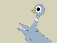 a blue bird with an orange beak is shown in this cartoon character's drawing