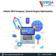 an image of a laptop with the words atlanta seo company search engine organization