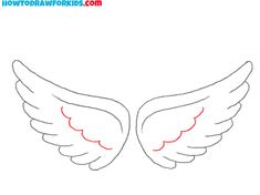 how to draw an angel wings