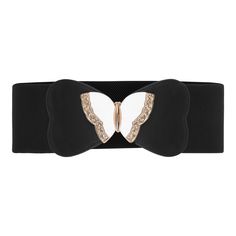 PRICES MAY VARY. Ivory with gold trim butterfly buckle Hook fastening Stretchy elastic Elastic width: 3 Inches (7.5 CM) Please see sizing measurements in the description below Belt Top, Beautiful Belts, Branded Belts, Vintage Inspired Outfits, Popular Dresses, Belt Shop, Body Size, Quality Fashion, Waist Belt