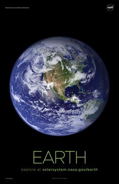 the earth is shown in this poster